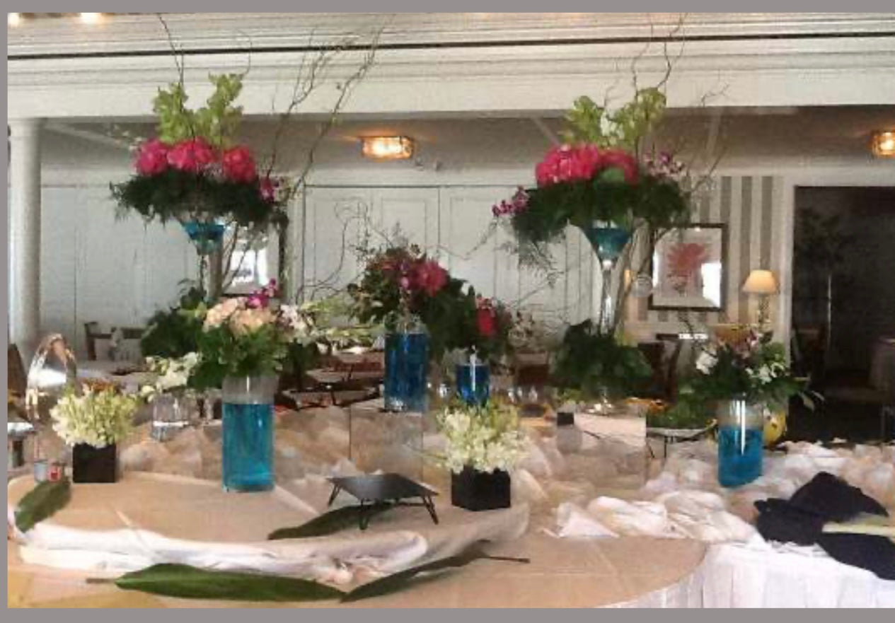 Table Scape - Martini  & Orchids