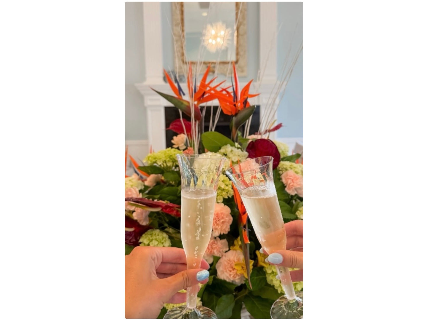 Tropical Centerpiece w/ Champaign