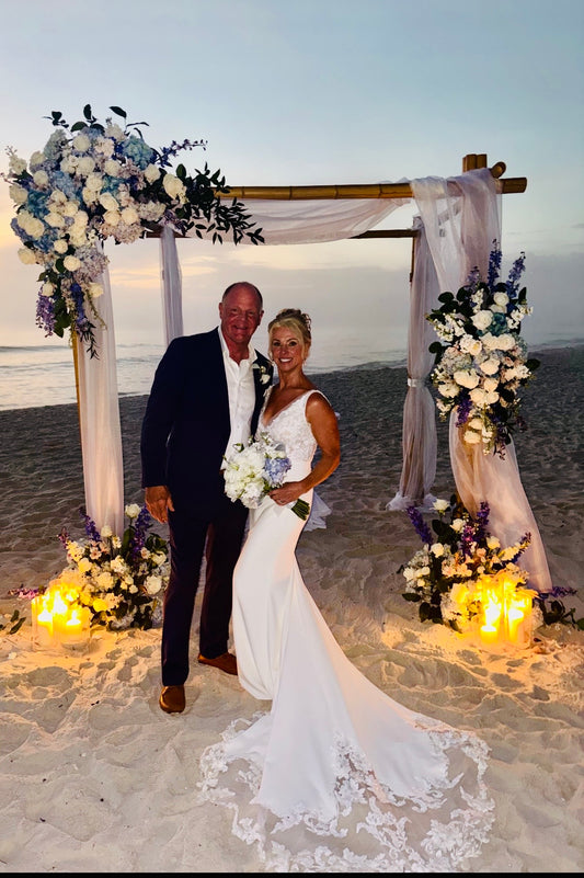 A beautiful White and light blue Beach Wedding