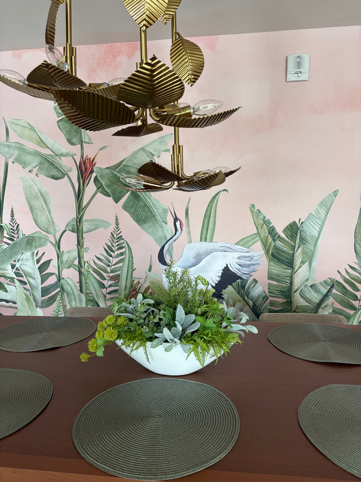Herb silk table centerpiece